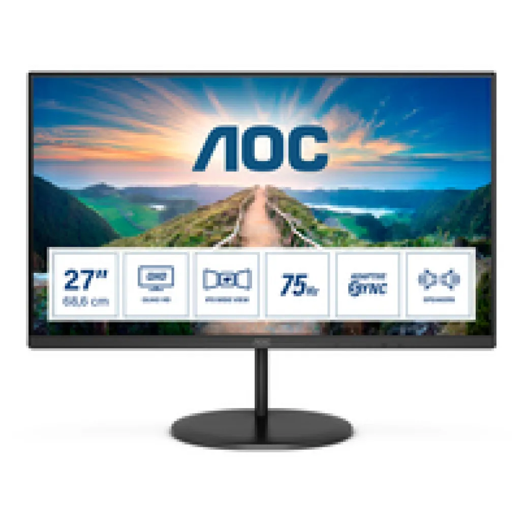 Monitor AOC 68,5 cm (27,0") Q27V4EA 2560x1440 75Hz IPS 4ms HDMI DisplayPort zvočniki 3H sRGB104% Monitor AOC 68,5 cm (27,0") Q27V4EA 2560x1440 75Hz IPS 4ms HDMI DisplayPort zvočniki 3H sRGB104%