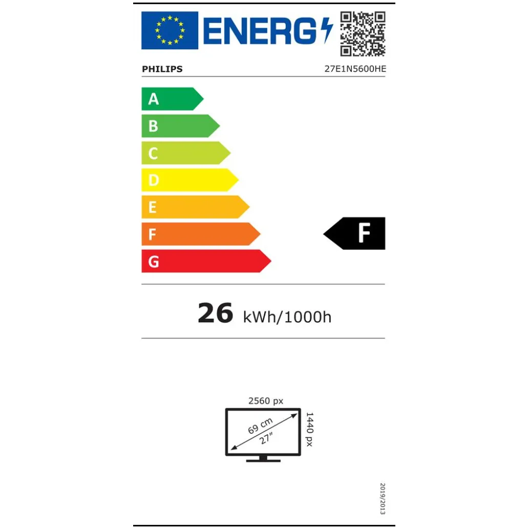 Monitor Philips 68,6 cm (27,0") 27E1N5600HE 2560x1440 konferenca 75Hz IPS 1ms HDMI DisplayPort USB-C 65W 4xUSB3.2 Pivot Kamera Zvočniki 2x5W 3H sRGB114,18% 5000-Series Monitor Philips 68,6 cm (27,0") 27E1N5600HE 2560x1440 konferenca 75Hz IPS 1ms HDMI DisplayPort USB-C 65W 4xUSB3.2 Pivot Kamera Zvočniki 2x5W 3H sRGB114,18% 5000-Series