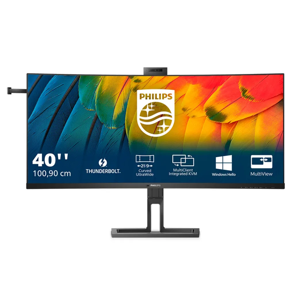 Monitor Philips 101,6 cm (40,0") 40B1U6903CH 5120x2160 Curved 75Hz IPS 4ms 2xHDMI DisplayPort Thunderbolt4 USB-C 90W 4xUSB3.2 HAS Kamera Zvočniki 2x5W DCI-P3-98% SeparateSync RJ45 KVM HDR10 Monitor Philips 101,6 cm (40,0") 40B1U6903CH 5120x2160 Curved 75Hz IPS 4ms 2xHDMI DisplayPort Thunderbolt4 USB-C 90W 4xUSB3.2 HAS Kamera Zvočniki 2x5W DCI-P3-98% SeparateSync RJ45 KVM HDR10