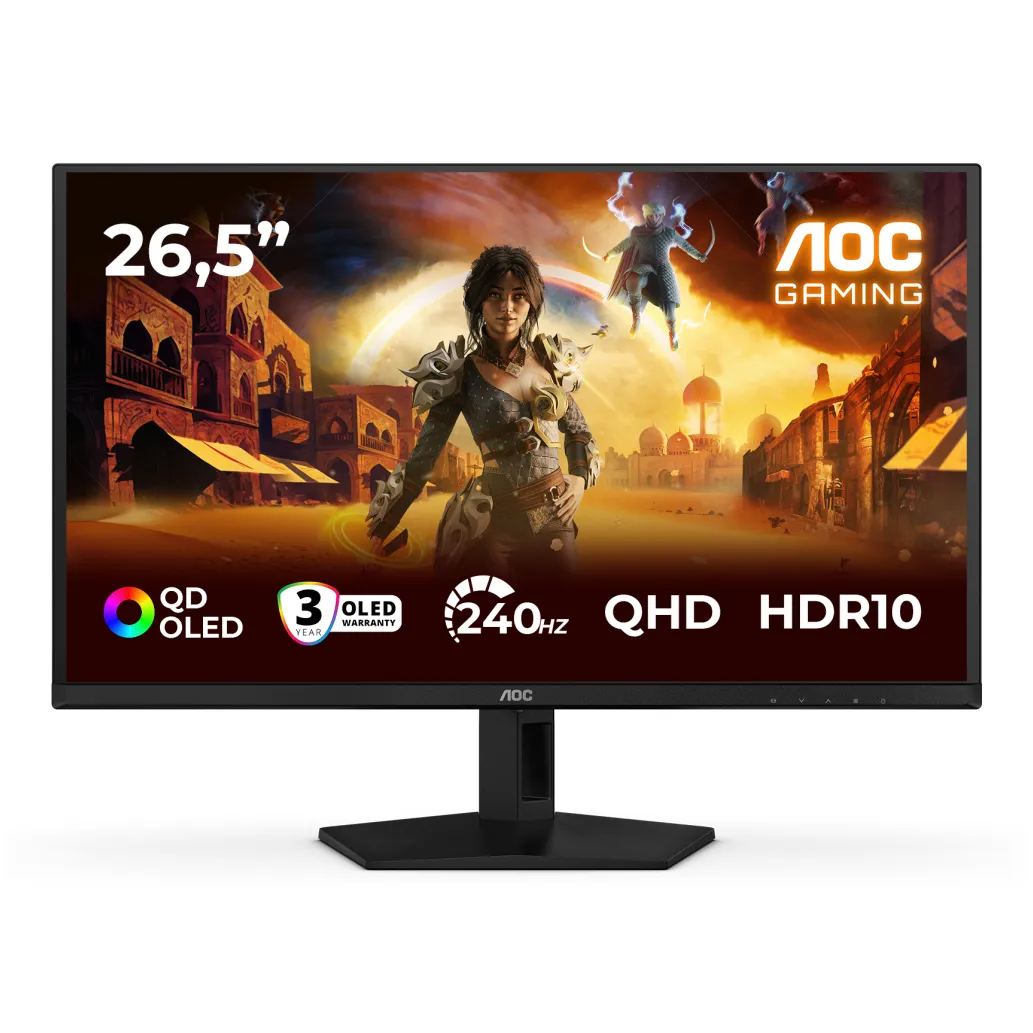 Monitor AOC 67,3 cm (26,5") Q27G41ZDF 2560x1440 Gaming 240Hz OLED 0,03ms HDMI DisplayPort 2H DCI-P3-99% AdaptiveSync HDR10 G4 Monitor AOC 67,3 cm (26,5") Q27G41ZDF 2560x1440 Gaming 240Hz OLED 0,03ms HDMI DisplayPort 2H DCI-P3-99% AdaptiveSync HDR10 G4