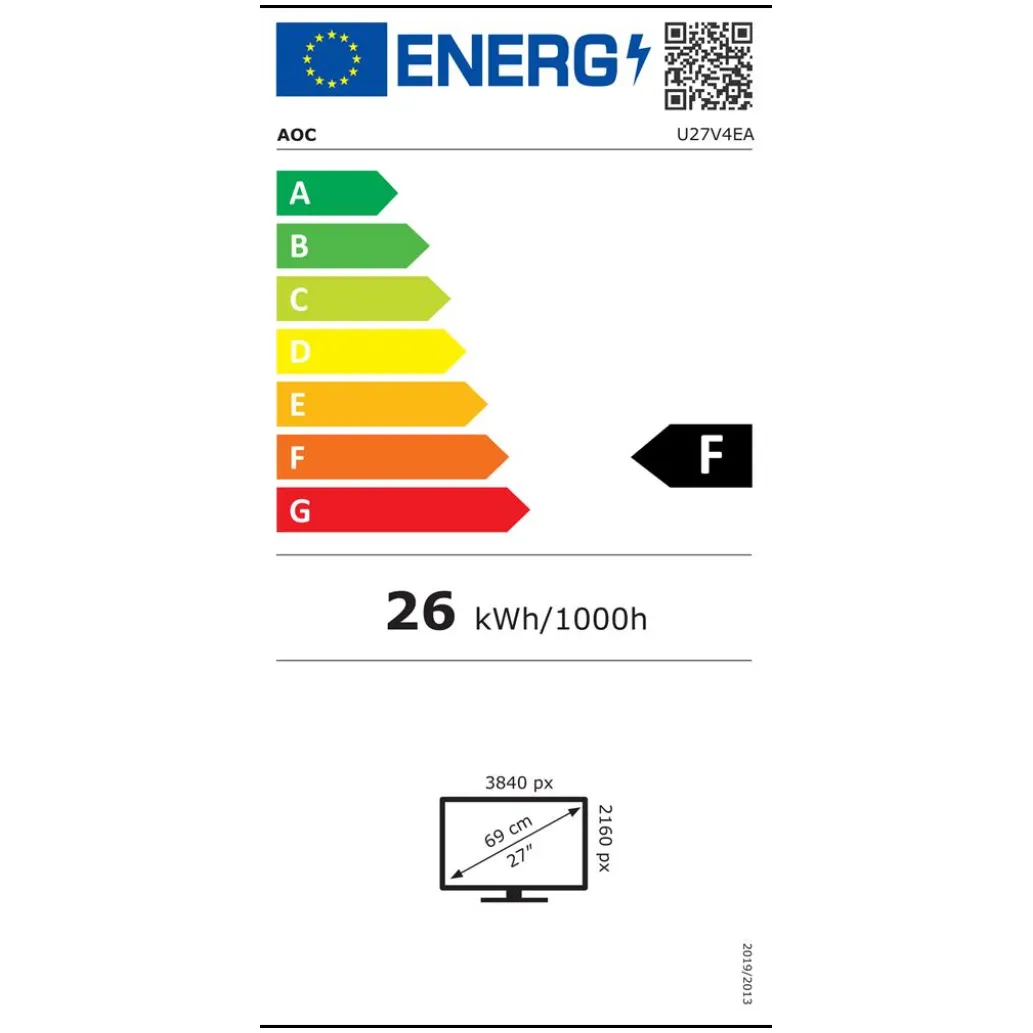 Monitor AOC 68,6 cm (27,0") U27V4EA 3840x2160 75Hz IPS 4ms 2xHDMI DisplayPort Zvočniki 3H sRGB112% Monitor AOC 68,6 cm (27,0") U27V4EA 3840x2160 75Hz IPS 4ms 2xHDMI DisplayPort Zvočniki 3H sRGB112%