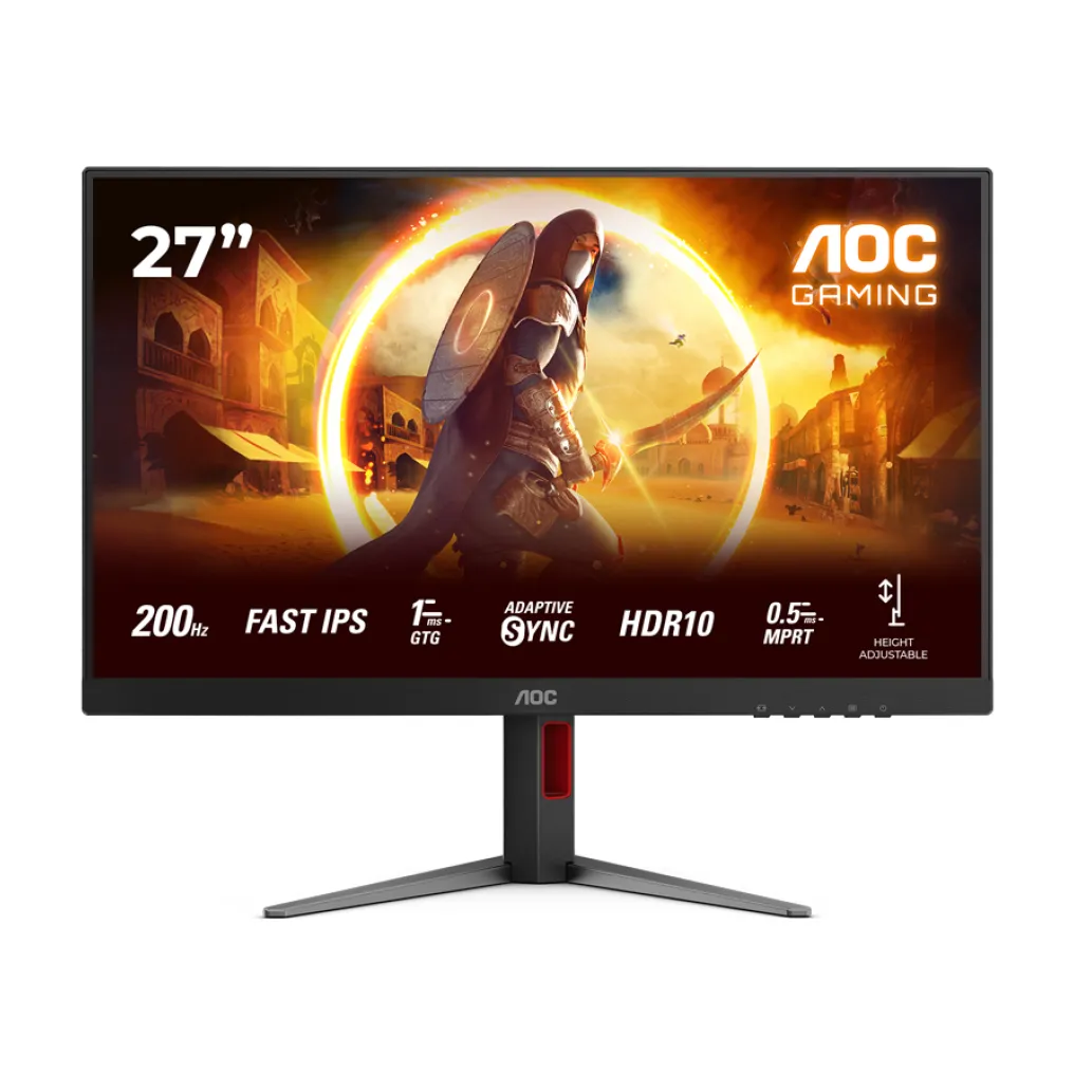 Monitor AOC 68,6 cm (27") 27G4HA 1920x1080 Gaming 200Hz IPS 0,5ms 2xHDMI DisplayPort Pivot Zvočniki DCI-P3 AdaptiveSync G-Sync Compatible HDR400 G4 Monitor AOC 68,6 cm (27") 27G4HA 1920x1080 Gaming 200Hz IPS 0,5ms 2xHDMI DisplayPort Pivot Zvočniki DCI-P3 AdaptiveSync G-Sync Compatible HDR400 G4