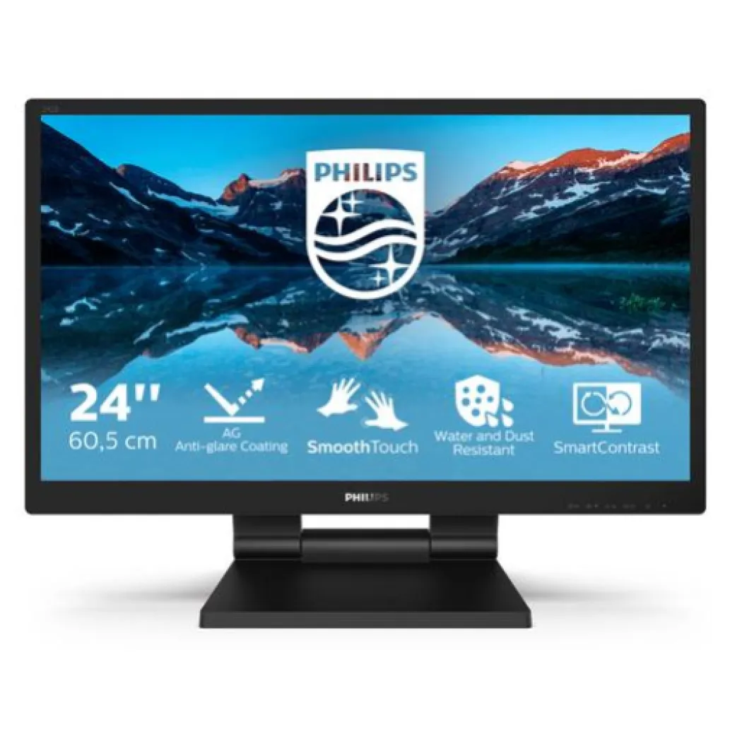 Monitor Touch 60,5 cm (23,8") Philips 242B9TL 1920x1080 5ms IPS VGA DVI HDMI DisplayPort 1/2xUSB3.1 HAS 7H zvočniki IP65 zložljiv NTSC72%