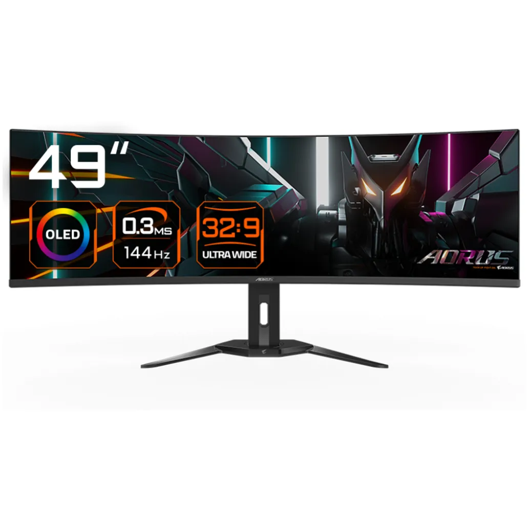 Monitor GigaByte 124,5 cm (49,0") CO49DQ 5120x1440 Curved Gaming 144Hz OLED 0,03ms 2xHDMI DisplayPort USB-C 18W 2xUSB3.2 HAS Zvočniki 2x5W DCI-P3-99% FreeSync Premium Pro KVM HDR400 Aorus Monitor GigaByte 124,5 cm (49,0") CO49DQ 5120x1440 Curved Gaming 144Hz OLED 0,03ms 2xHDMI DisplayPort USB-C 18W 2xUSB3.2 HAS Zvočniki 2x5W DCI-P3-99% FreeSync Premium Pro KVM HDR400 Aorus