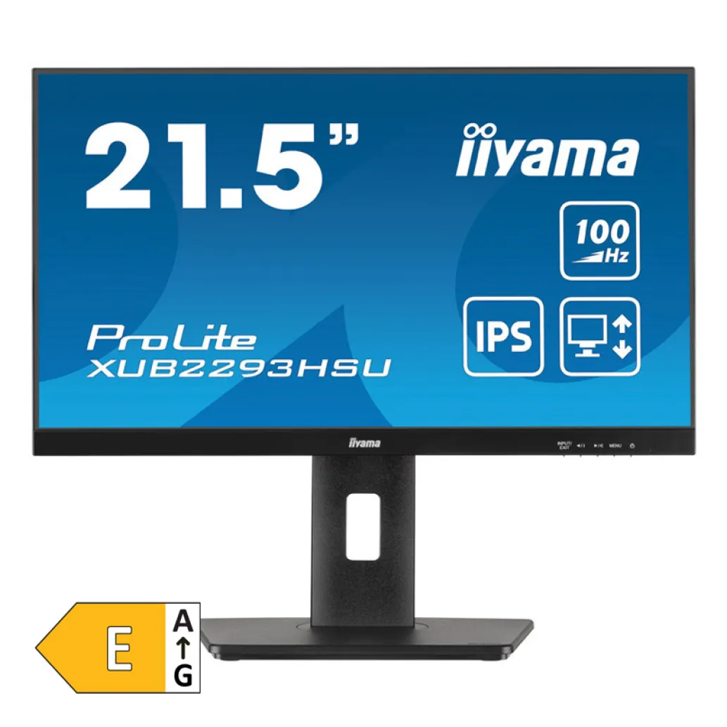 Monitor Iiyama 54,6 cm (21,5") XUB2293HSU-B7 1920x1080 100Hz IPS 1ms HDMI DisplayPort 2xUSB2.0 Pivot Zvočniki sRGB96% AdaptiveSync Monitor Iiyama 54,6 cm (21,5") XUB2293HSU-B7 1920x1080 100Hz IPS 1ms HDMI DisplayPort 2xUSB2.0 Pivot Zvočniki sRGB96% AdaptiveSync