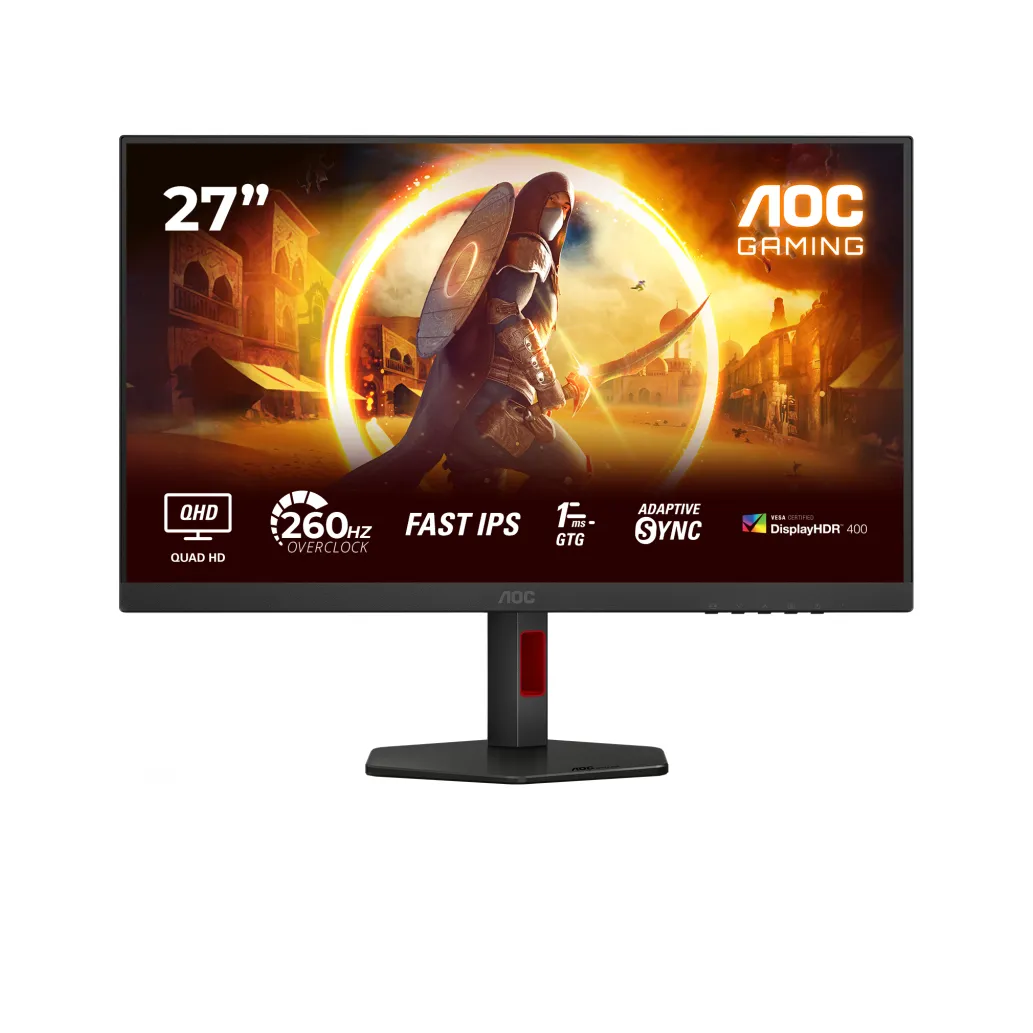 Monitor AOC 68,6 cm (27,0") Q27G4ZR 2560x1440 Gaming 260Hz-OC Fast-IPS 0,3ms 2xHDMI DisplayPort Pivot Zvočniki DCI-P3-95% AdaptiveSync HDR400 G4 Monitor AOC 68,6 cm (27,0") Q27G4ZR 2560x1440 Gaming 260Hz-OC Fast-IPS 0,3ms 2xHDMI DisplayPort Pivot Zvočniki DCI-P3-95% AdaptiveSync HDR400 G4