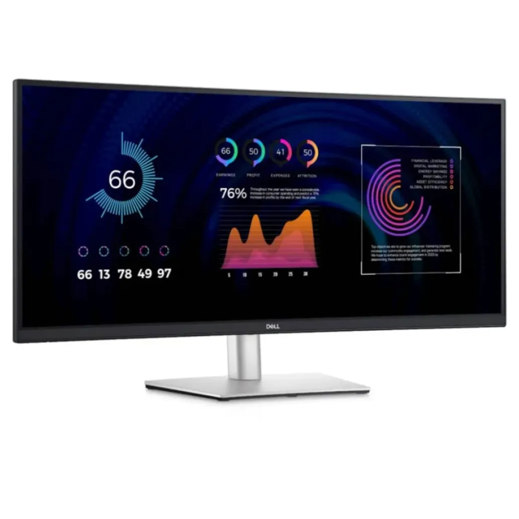 Monitor Dell 86,4 cm (34,0") P3424WE 3440x1440 Curved IPS 5ms HDMI DisplayPort USB-C 90W 4xUSB3.2 HAS  3H sRGB99% RJ45 KVM- odprta embalaža