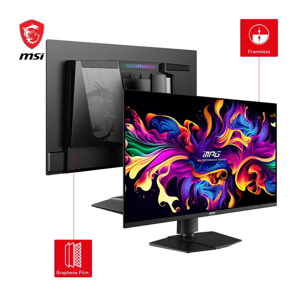 Monitor MSI 67,3 cm (26,5) 271QRXDE 2560x1440 Gaming 360Hz QD-OLED 0,03ms 2xHDMI DisplayPort USB-C 90W 2xUSB2.0 Pivot DCI-P3-99% FreeSync Premium PRO HDR400 MPG Delta E<2 calibration Monitor MSI 67,3 cm (26,5) 271QRXDE 2560x1440 Gaming 360Hz QD-OLED 0,03ms 2xHDMI DisplayPort USB-C 90W 2xUSB2.0 Pivot DCI-P3-99% FreeSync Premium PRO HDR400 MPG Delta E<2 calibration