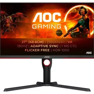 Monitor AOC 68,6 cm (27,0") Q27G3XMN 2560x1440 Gaming 180Hz VA MiniLED 1ms HDMI DisplayPort Pivot  2H sRGB134% HDR1000 Delta E<2 calibration