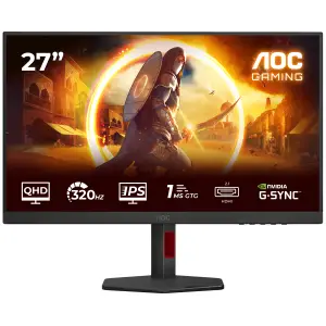 Monitor AOC 68,6 cm (27,0") Q27G4SRU 2560x1440 Gaming 320Hz Fast-IPS 0,3ms 2xHDMI DisplayPort 4xUSB3.2 Pivot Zvočniki  DCI-P3-94% AdaptiveSync G-Sync Compatible HDR400 Agon PiP+PbP