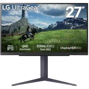 Monitor LG 68,6 cm (27,0") 27GS85Q-B 2560x1440 Gaming 200Hz Nano-IPS 1ms 2xHDMI DisplayPort 2xUSB3.0 Pivot  DCI-P3-98% FreeSync G-Sync Compatible HDR400 UltraGear