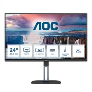 Monitor AOC 60,5 cm (23,8") 24V5C 1920x1080 75Hz IPS 4ms HDMI DisplayPort USB-C 65W 4xUSB3.2 Pivot Zvočniki  3H sRGB119% FreeSync E-Line