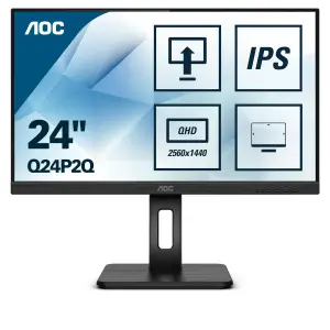 Monitor AOC 60,5 cm (23,8") Q24P2Q 2560x1440 75Hz IPS 4ms VGA HDMI DisplayPort 4xUSB3.2 Pivot Zvočniki  3H sRGB116% Pro-Line