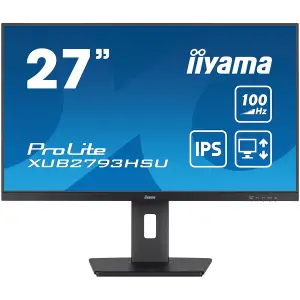 Monitor Iiyama 68,6 cm (27,0") XUB2793HSU-B7 1920x1080 100Hz IPS 1ms HDMI DisplayPort 2xUSB2.0 Pivot Zvočniki  sRGB96% AdaptiveSync ProLite