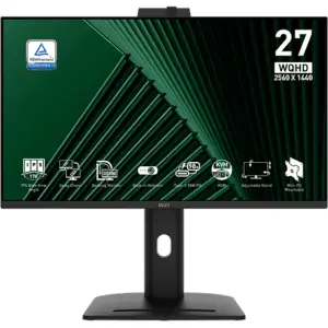 Monitor MSI 17,8 cm (7") MP275QPDG 2560x1440 100Hz IPS 1ms 2xHDMI DisplayPort USB-C 98W DP-Out 4xUSB3.2 Pivot Kamera Zvočniki  RJ45 KVM HDR PRO
