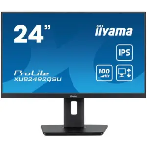 Monitor Iiyama 60,5 cm (23,8") XUB2492QSU-B1 2560x1440 100Hz IPS 0,5ms HDMI DisplayPort 3xUSB3.2 USB-C-Out Pivot Zvočniki  sRGB99% FreeSync ProLite