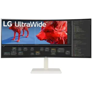 Monitor LG 96,5 cm (38,0") 38BR85QC-W 3840x1600 Curved 144Hz Nano-IPS 1ms 2xHDMI DisplayPort USB-C 90W 4xUSB3.0 USB-C-Out HAS Zvočniki 2x7W  DCI-P3-98% DynamicActionSync RJ45 KVM HDR600