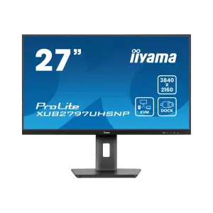 Monitor Iiyama 68,6 cm (27,0") XUB2797UHSNP-B1 3840x2160 IPS 4ms HDMI DisplayPort USB-C 96W DP-Out 3xUSB3.2 USB-C-Out Pivot Zvočniki  sRGB99% KVM ProLite