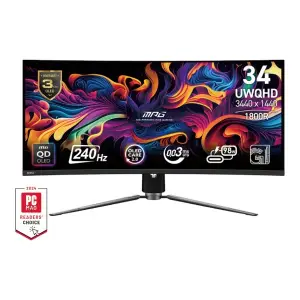 Monitor MSI 86,4 cm (34,0") 341CQPX 3440x1440 Curved Gaming 240Hz QD-OLED 0,03ms 2xHDMI DisplayPort USB-C 98W 2xUSB2.0 HAS  DCI-P3-99.3% FreeSync Premium Pro HDR400 PRO