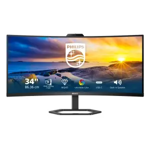 Monitor Philips 86,4 cm (34,0") 34E1C5600HE 3440x1440 Curved konferenca VA 1ms HDMI DisplayPort USB-C 65W 4xUSB3.2 HAS Kamera Zvočniki 2x5W  3H sRGB123%
