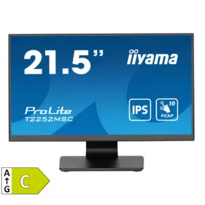 Monitor touch Iiyama 54,6 cm (21,5") T2252MSC-B2 1920x1080 POS IPS 2ms HDMI DisplayPort 2xUSB3.0 Zvočniki  7H ProLite 10 točkovni kapacitivni