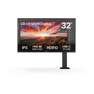 Monitor LG 80 cm (31,5") 32UN880K 3840x2160 IPS 5ms 2xHDMI DisplayPort USB-C 60W 2xUSB3.2 Pivot Zvočniki 2x5W  DCI-P3-95% HDR10 UltraFine ERGO črna